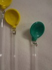 Lot Of 8 Glass Swizzle Stir Sticks  Cocktail Drink Bar Holiday Yellow Turquoise 