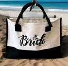  bride       Canvas Tote Bag     Black   White     Wedding     Engagement     Bachelorette