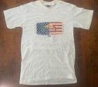Vintage 2002 Us Open Tennis Sampras T Shirt Fila White Made In Usa Sz Small
