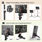 Adjustable Portable Music Stand Solid Metal Folding Design For Sheet Music 55   