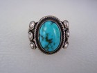 Fine Quality Old Navajo Sterling Silver   Turquoise Child s Ring Size 3 5