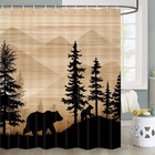 Bear Shower Curtain Rustic Woodland Cabin Country Forest Shower Curtain Wildl   