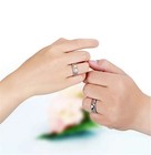 Couple Rings His   Hers Matching Rings Black Heart Lovers
