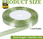 Sage Green Ribbon Double Faced Satin 0 5 Inch 24 Yards Thin Ribbons Solid Fabric