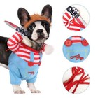 Halloween Funny Chucky Doll Dog Costume Pet Cosplay Knife Doll Fancy Party Cloth