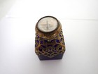 Antique 19th C French Palais Royal Glass Perfume Bottle Cobalt Blue Hinged