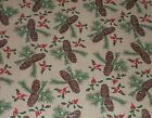 Vtg Christmas Pinecone Holly Store Wrapping Paper Gift Wrap Retro 20  X 30 