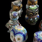 Lot Of 16 Vintage 3  To 1  Cloisonne Owls - Nice Vintage Lot