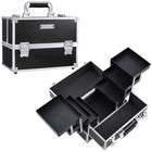  Makeup Train Case Makeup Case 11 8 Inch Large Cosmetic Box Organizer Black