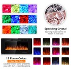 36  Electric Fireplace Heater Recessed Ultra Thin Wall Mounted Multicolor Flame