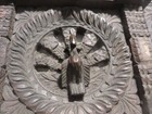 Carved Wood Panel  Peacock Center  Vintage India