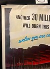 1949 Vintage Original Smokey Bear  another 30 Million Acres Will Burn  Poster C