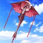 Large Big Red Dragon Kite  170x71inch Single Line Colorful Kite With Long Tai   