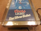 1989 Coors Light Silver Bullet Beer Lighted Display Wall Clock Working Bar Sign
