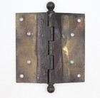 Vintage Dark Brass 5 X 5 In  Ball Tip Butt Door Hinge