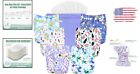 Washable Reusable Baby Cloth Diapers - 6 Pack   6 Bamboo Inserts   Wet Bag