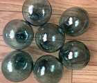 Japanese Glass Fishing Glass Floats Set Of 7 Vintage
