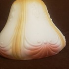 Antique Art Nouveau Painted Milk Glass Embossed Lamp Shade Floral Chips