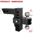 Adjustable Trailer Hitch 2   Receiver 6   Drop Rise Tow W lock 12500lb Black