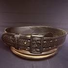 Aker Sam Browne Duty Belt Size 32   b03-32  Black Basketweave W  Black Buckle