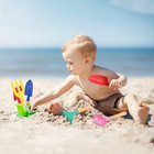 Kids Beach Sand Toys Set - 6 Pcs Metal Tools With Wooden Handles For Fun 