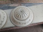 2 Vintage Art Deco White Frosted Shade Ceiling Light Fixture Glass Shade  1