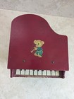 Schoenhut Toy Piano Wood Little Boy Blue Decal Red Paint Vintage Mostly Works