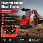 Mini Excavator 1 4ton Kubota Z482 Diesel Engine Pilot System Epa W 8 Attachments