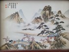  fine Old Chinese Porcelain Famille Rose Plaque Landscape Tile 