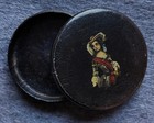 Antique Papier Mache Snuff Box Woman Portrait 19th Century