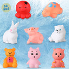50 Pcs Baby Bath Toys Bulk Infant Water Float Squeak Rubber Bathtub Pool Toy For
