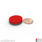 1 X 1 4 Inch Rare Earth Disc Magnets N52 With Black Plastic Coating  5 Pack 