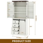 71  Tall Kitchen Pantry Storage Cabinet Versatile Storage W  Barn Door 4 Drawers