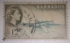 Travelstamps  1953 Barbados Stamp Scott  242 a23 12c Brown Olive   Aqua Used  Ng