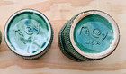 One Mccoy Vintage Green Basketweave Planter Pot 5  Tall  W attach Saucer