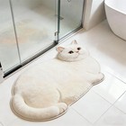 Cat-shaped Diatomaceous Earth Bathroom Mat  Non-slip Bathroom Door Mat