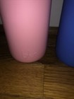 Bkr Glass Water 16 Oz Bottle Lot Silicone Sleeve Blue   Pink