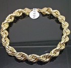 Real 10k Yellow Gold Rope Bracelet 8 Mm 8 Inch Lobster Men On Sale Free Shippin