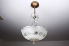 Antique Vintage 30 s Glass Crystal Ceiling Light Fixture Chandelier