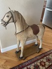 Antique German     Horse On Wheels Pull Toy -all Original Horse Hair Body 1900 s