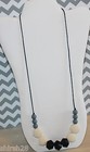 Teething Nursing Necklace Silicone Baby Teether Black Gray Shower Gift Fast Ship