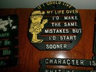 Vintage 4 Cast Iron Humor Quote s Trivets  4 Different Styles