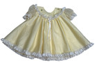 Vintage Bryan Baby Girl Yellow Swiss Dot Dress Bloomers Lace Ruffle 2 Piece