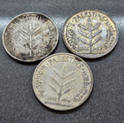 Lot Of 3 Palestine British Mandate 100 Mils Silver Coins - 1927  1935  1942