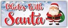 Photos With Santa Advertising Banner Vinyl Mesh Sign Christmas Holiday Xmas