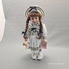 Vtg Collectible Memories Porcelain Lily Doll 18  Tall With Stand  Auburn Hair