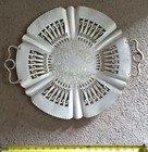 Lot Of  2  1930 s Antique Hand Wrought Aluminum Floral Serving Trays  Pre-owned 