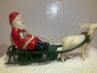 1940   s Wind Up Santa Claus Sleigh Deer  Orig Box Vtg Christmas Occupied Japan