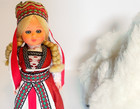Vintage Folk Doll 7      Real Alpaca Fur Llama 9        Handmade Collectible Set