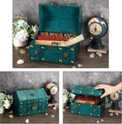 Product Image Wooden Treasure Chest With Lock  Vintage Pirate Chest Keepsakes   